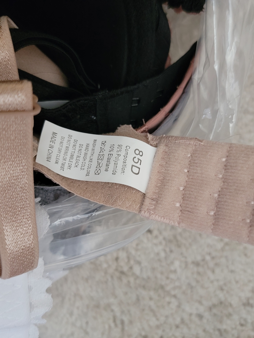 Lace Trim Push-Up Bra - White, Gray, Blush, Nude, Black - Picture 7 of 7